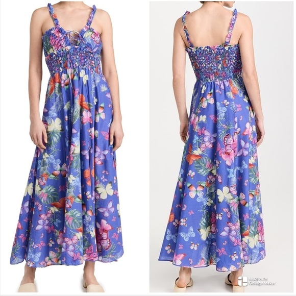 Charo Ruiz Ibiza Coa long dress blue floral NWT